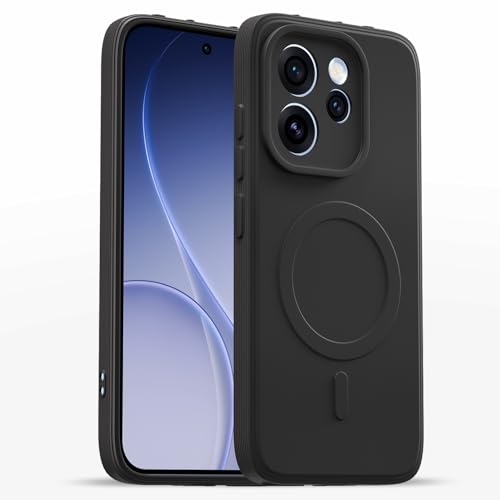 Image of Pikkme Back Cover for Oppo Reno15 Pro 5G Soft Matte Silicone Mag-Safe Design (Mag-Safe Not Support) Camera Protection | Slim Fit Bumper Cover (Black)