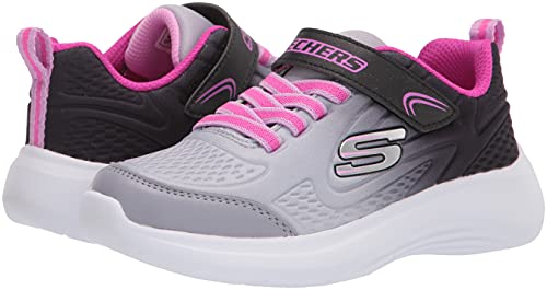 Skechers Girl's Selectors Sweet Swirl Sneaker, Black Satin Mesh Multi Trim, 10.5 UK Child