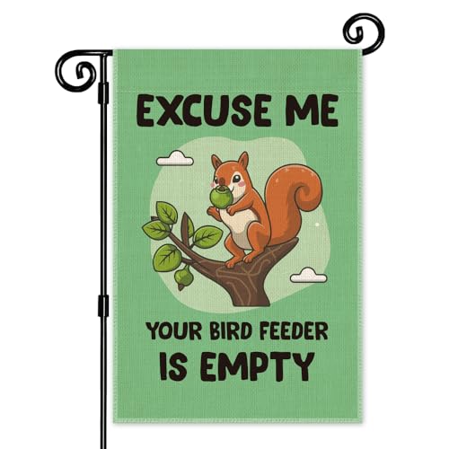 JMYROG Squirrel Spring Yard Flag for Outside, Animal Nature Lover Yard Sign