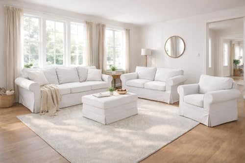Image of Heavy Cotton Ektorp Sofa Cover Compatible with IKEA 3 Seat Sofa Slipcover