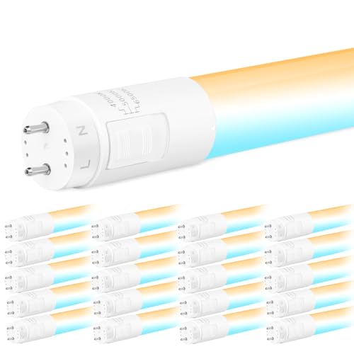 hykolity 20 Pack 4FT LED T8 Hybrid Type A+B Light Tube, 3CCT 4000-6500K 18W