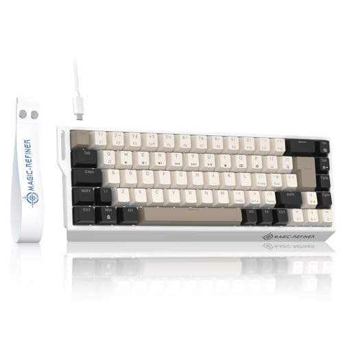 LexonElec Magic-Refiner X68 HE Teclado Mecánico 8000Hz Rapid Trigger, QWERTY Layout Compact 60%, Precisión RT de 0,04mm, Wired RGB Gaming Keyboard, Magnetic Switch, Activación Ajustable, Blanco