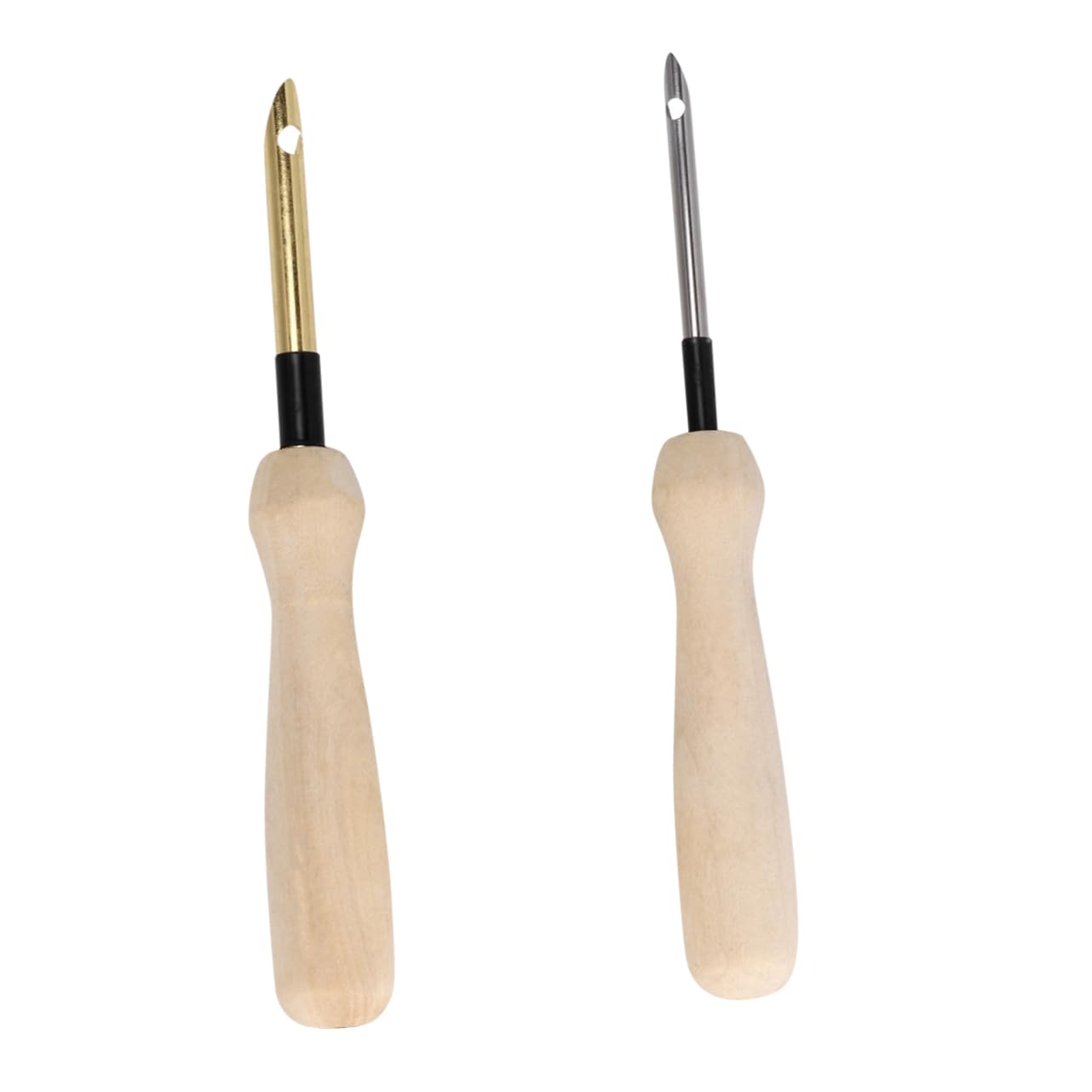 Housoutil 2pcs Wooden Handle Punch Needle Threader for Weaving Sewing and Felting Crafts Needles for Non Woven Fabrics