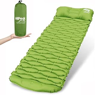 HiiPeak Ultralight Inflatable Sleeping Pad, Camping Air Mattress Bed with Pillow & Foot Press Connectable for Camping Hiking Fishing Backpacking