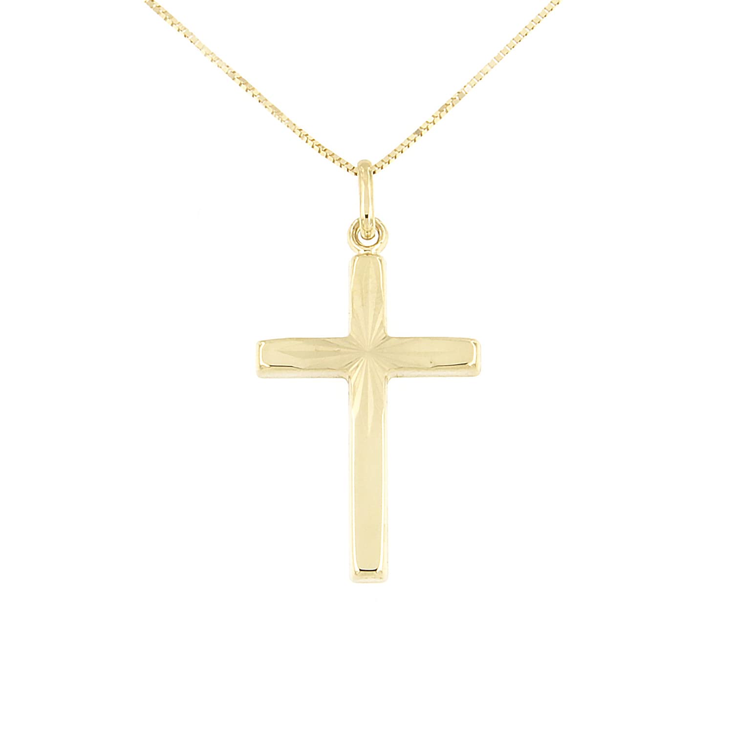 forme di Lucchetta - Kreuz-Anhänger Halskette aus Gelbgold 9 Karat (375) - 45cm | 45cm