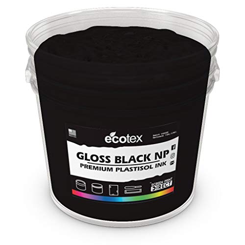 Ecotex Gloss Black NP Plastisol Ink for Screen Printing - Non Phthalate Formula