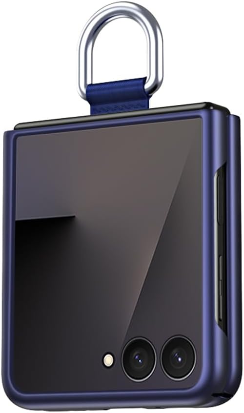 Étui Seahai pour Samsung Galaxy Z Flip 7 5G (Z FLIP7 5G), Finition mate Très mince Étui résistant aux rayures, TPU Silky TPU / PC COUVERTURE DE LA MODE AVEC RIBBON ET RONNE À 360 degrés – Bleu