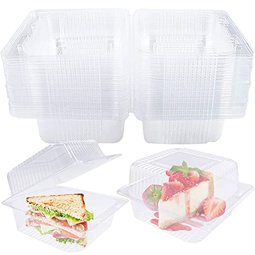 50 Pcs Clear Hinged Plastic Food Take Out Containers,Disposable ...