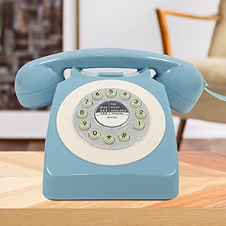 Benross 44540 Classic Retro Telephone / Vintage Style Corded Phone / Classic Ringer Sound / Push Button Dialling / Redial Function / Easy Setup / Blue