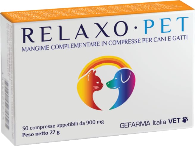 GEFARMA | Relaxo Pet 30 compresse da 900 mg, mangime complementare per cani e gatti indicato come integrazione di vitamina B3, B6, L-triptofano ed L-tirosina