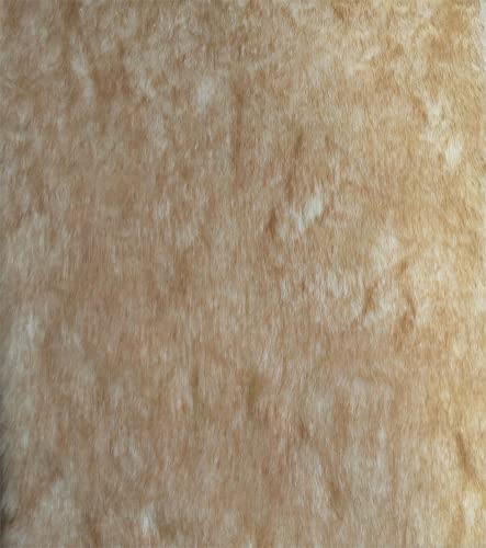 Tissu en fausse fourrure au demi mètre imitation poil long couleur Latte Frost couture