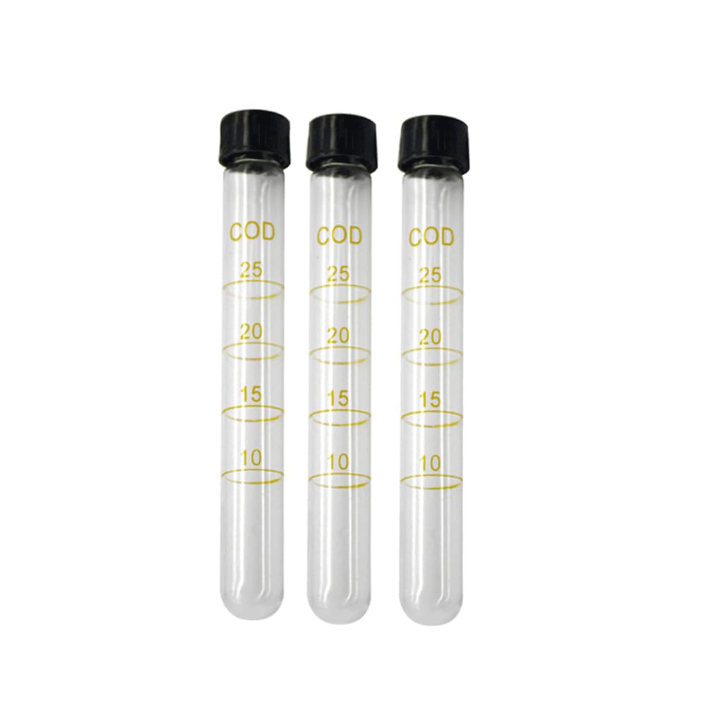 Szklane probówki testowe o pojemności 10 ml/15 ml/25 ml z nakrętką i skalą do badania ChZT — odporność na wysoką temperaturę do 165°C(25mL 10PCS)