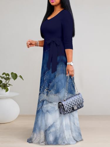 Image of Women's 3 /4 Sleeve Maxi Dress with Pockets