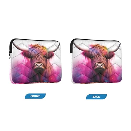 Funda para portátil 13-14 pulgadas diseño Highland Cow miniatura 2