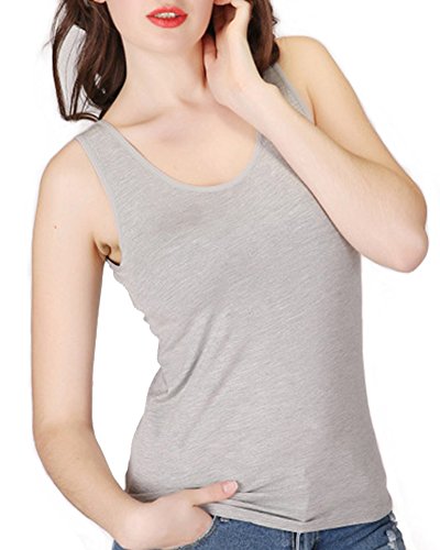 Image of Ibeauti Womens Camisoles Tops with Built in Padded Bra Basic Breathable Tank Top