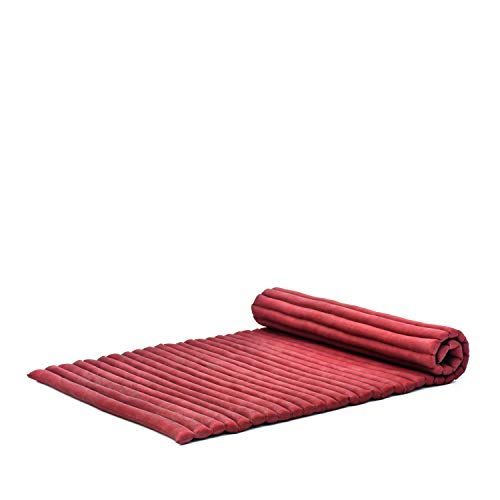 LEEWADEE Colchon Plegable XL – Futon para Dormir, Esterilla Fitness Gruesa, Mattress De Kapok, Rojo
