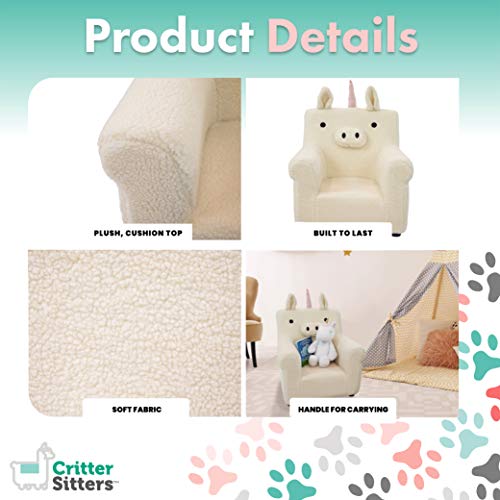 Critter Sitters White Unicorn 20-In. Plush Animal Shaped Mini Chair (Csunichr-Wht) #TOP3