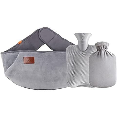 Lotvic Hot Water Bottle with Cover, Set of 3 Rubber Hot Water Pouch with Soft Plush Hand Waist Warmer Cover, Leak-Proof Hot Water Bag, Hot Water Pouch for Neck and Shoulder, Back, Legs, Waist (1L) Cover