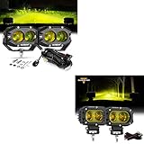 Auxbeam 4In 60W LED Amber Fog Light Flood Beam 4In 60W LED Amber Fog Light Spot Beam