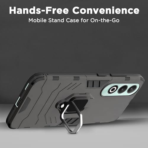 Image of Pikkme OnePlus Nord CE 4 5G Back Cover | D5 Tough Armor Bumper | 360 Protection Case | Ring Holder Stand Case for OnePlus Nord CE 4 5G (Black)