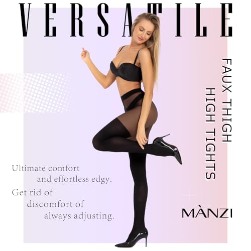 MANZI Goth Faux Thigh High Tights Mock Over the Knee Sweater Socks Women Sexy Stockings2