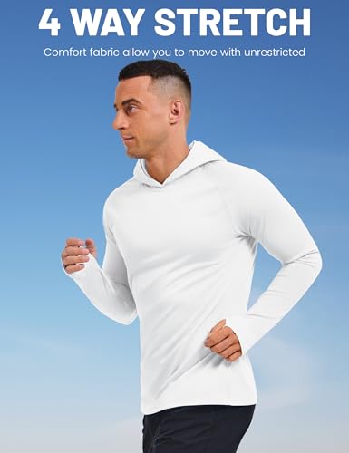 KEFITEVD Hoodies for Men UPF 50+ Long Sleeve Rash Guard SPF Swim Fishing Lightweight Quick Dry UV Shirts3