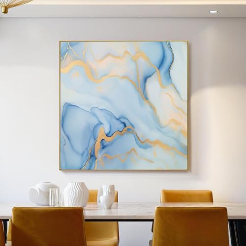 Cuadro decoración de pared azul claro 60x80cm impreso en lienzo sin marco 3