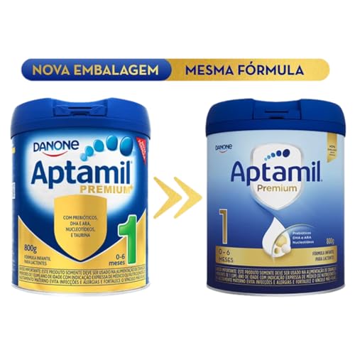 2 Latas- Aptamil Premium 1- Fórmula infantil em pó Danone - 800gr
