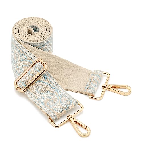 Image of Wide Shoulder Strap Adjustable Replacement Belt Guitar Style Crossbody Bag Handbag Strap Multicolor Canvas Straps(Wide:2in)(Color40)