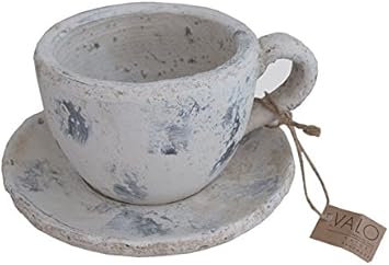 Maceta Taza de cerámica I-Valo Crema Antiguo jardín decorativo umtopf Jardinera Vintage