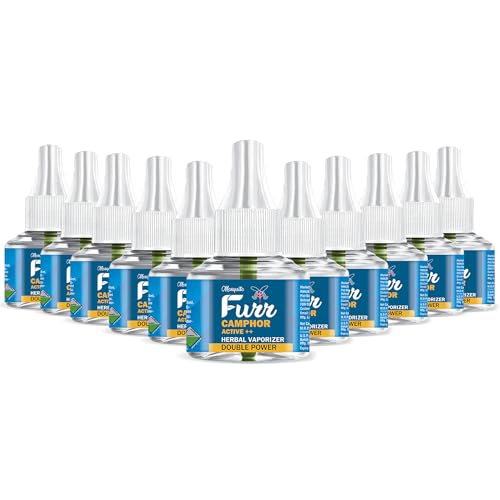 Image of Camphor Active++ Liquid Vapouriser Double Power Mosquito Repellent Vaporiser Refill No Kerosene Oil Poison Free Non- Toxic Chemical-Free (Pack 11) 45ml