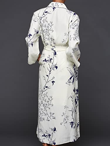 Julianna Rae Women's Midnight Stroll Robe, 100% Silk, Petite, Midnight Floral, Lp #TOP2