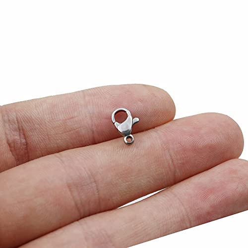 30 Pcs Lobster Claw Clasps Clip,Length 12Mm Durable And Rust-Proof Claw Jewelry Clasps Snap Hook,Use For Jewelry Making,Various Handicrafts, Bracelets,Necklaces，Silver #TOP3