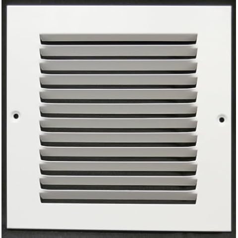 Air Flow Decor 6" x 6" Steel Return Air Grille | HVAC Vent Cover Grill for Wall, Sidewall and Ceiling | Air Return Vent Covers, White (Screws Included) | Outside Dimensions: 7.75"W x7.75"H Cover