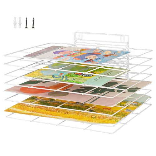 Image of Art Drying Rack for Classroom Paint Drying Rack Small Wall Art Storage Rack with 8 Removable Shelves for Classrooms and Art Studios (White, 8 Shelves)