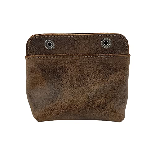 Hide & Drink, Leather Double Snap Pouch, Coin Purse, Cash & Card Holder, Cable Organizer, Makeup, Handmade Includes 101 Year Warranty (Bourbon Brown) #TOP1
