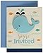 Creative Converting 324427 Blue Baby Whale Foldover Invitation