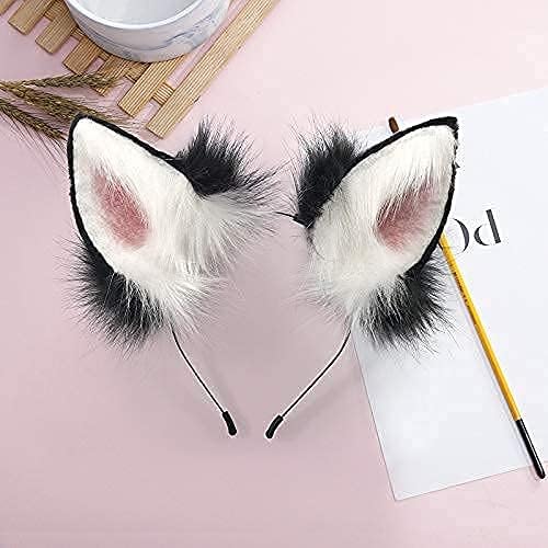 HAOAN Handmade Cat Fox Fur Ears Hairhoop Headwear Anime Party Halloween Costume Headband Hairband - Image 4
