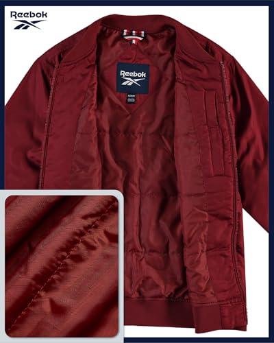 Reebok Mens Bomber Jacket - Lightweight Ripstop Wind Resistant Zip Up Insulated Windbreaker Jackets for Golf Hike Casual Wear4