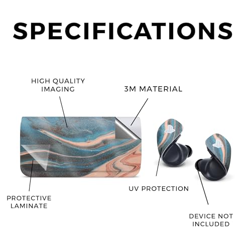 Image of Glossy Glitter Headphone Skin Compatible with Sony Pulse Explore Wireless Earbuds (2024) - Sea Dunes - Premium 3M Vinyl Protective Wrap Decal Cover - Easy to Apply | Crafted in The USA by MightySkins