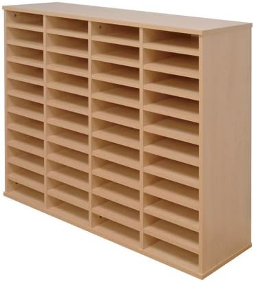 Office Needs Direct Freestanding Post Sorter Pigeon Hole Hutch Unit 4 Bay 44 Compartment Beech