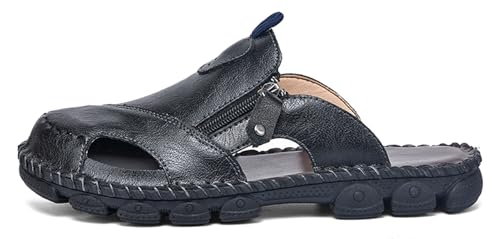 Honeystore Men's Slide Flat Sandals Hollow Slip-on Beach Shoes2