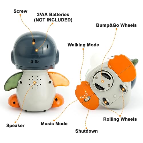 Penguin Toys for 1 Year Old Boy Girl, Musical Toys for Toddlers 1-3, One Year Old Boy Toys, Interactive Dancing Toys for 1+ Year Old, Singing Early Learning Toys for 1 2 3 - Thumbnail 6