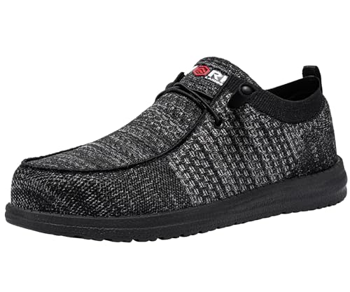 Image of LARNMERN Slip On Steel Toe Shoes Men Loafers Work Safety Tennis Sneakers | Lightweight, Comfortable, Walking, Wide, Hands Free, Lounging, House, Mechanic, Construction, Casual, Dress, Office, 0utdoor