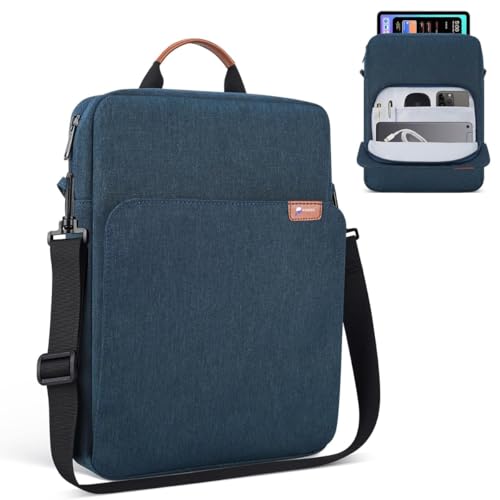 Bolsa Protetora para Tablet 13 Polegadas, Azul Marinho, com Alça Ajustável e Compartimentos
