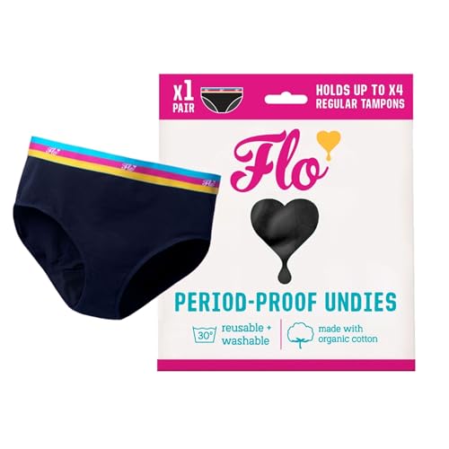 Flo Period Pants Leakproof & Machine Washable Period Pants for Women & Teens Ideal for Postpartum Incontinence & Heavy Flow Menstrual Cycles