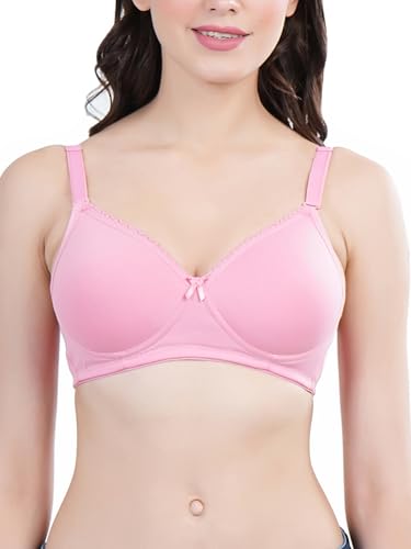 Image of Women's Seamless Padded Non Wired Cotton Stretch Everyday Bra| Detachable Straps | Transparent Straps Included