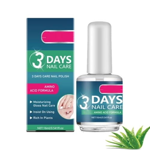 3 Days Nail Care,Keratin Nail Treatment,Keratin 3 Days Growth Strengthening Treatment for Nails Nourishment and Fast Result,Nails Care Oil with Keratins Amino Acid,Growth Serum and Clear Polish,16ML