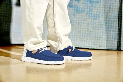 Image of HEYDUDE Men's Wally Craft Linen Slip-On Loafers | Lightweight Comfortable Shoes | Travel Ready Casual Walking Sneakers