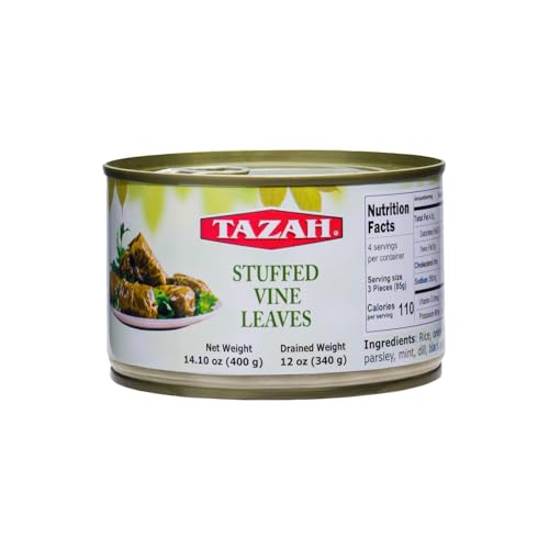 Tazah Dolmas Stuffed Grape Leaves 14.1oz Turkish Stuffed Leaves Vegetarian